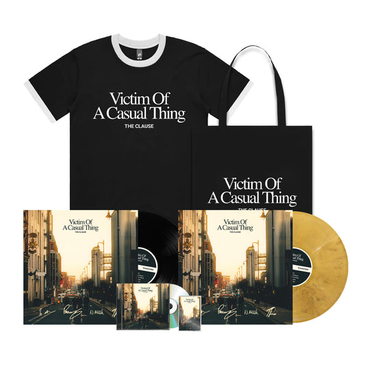 Signed Black Vinyl, Signed Gold Vinyl, CD, Cassette, Tee, Tote & Bonus CD Bundle