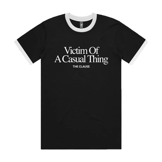 Victim Of A Casual Thing Ringer Tee - Black