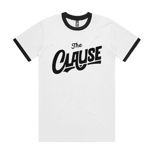 The Clause White Logo Ringer Tee